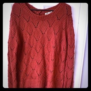 Lili's Closet Anthropologie Red Ruffle Sweater